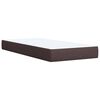 vidaXL Cama box spring con colch&oacute;n tela marr&oacute;n oscuro 100x200 cm