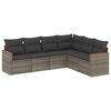 vidaXL Set de muebles de jard&iacute;n 6 pzas y cojines rat&aacute;n sint&eacute;tico gris