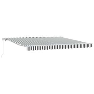 vidaXL Toldo retr&aacute;ctil manual gris antracita y blanco 400x300 cm