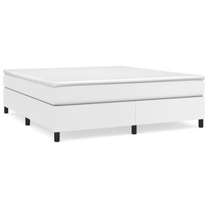 vidaXL Estructura de cama con somier cuero sint&eacute;tico blanco 180x200cm