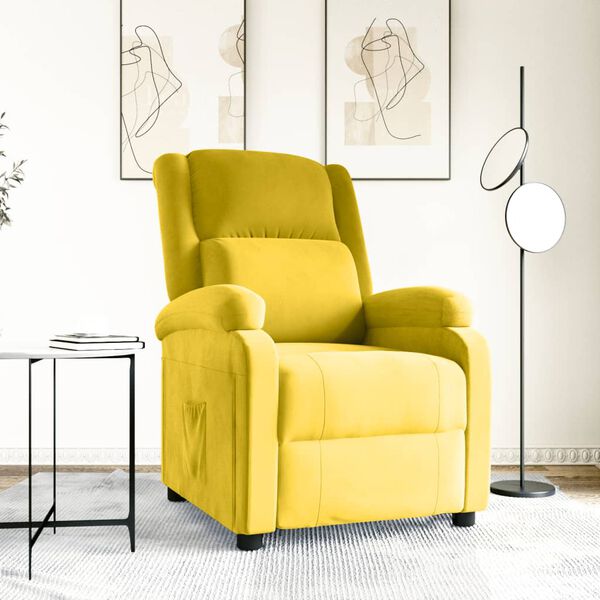 vidaXL Sill&oacute;n reclinable terciopelo amarillo