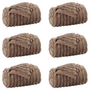 vidaXL Mantitas de Sof&aacute; 6 uds. Camel 240 x 220 cm 8.24 kg Lana