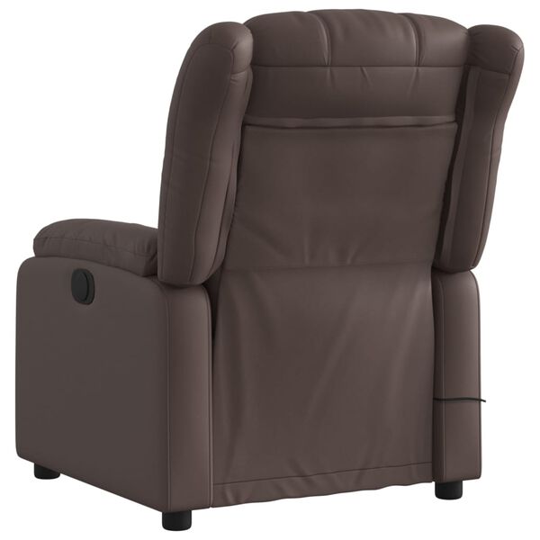vidaXL Sill&oacute;n de masaje reclinable cuero sint&eacute;tico marr&oacute;n