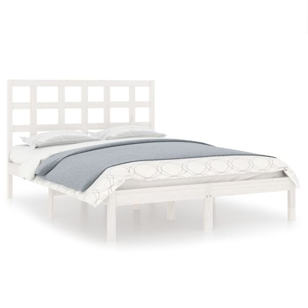 vidaXL Estructura de cama de madera maciza de pino blanca 160x200 cm