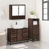 vidaXL Set de muebles ba&ntilde;o 3 pzas madera contrachapada roble marr&oacute;n