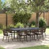 vidaXL Conjunto de Comedor de Jard&iacute;n 9 pcs Marr&oacute;n rat&aacute;n sint&eacute;tico