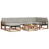 vidaXL Conjunto de sof&aacute;s de exterior 7 pcs Gris Natural y Claro