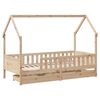 vidaXL Estructura de cama para niños con cajones madera pino 80x200 cm