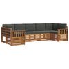 vidaXL Conjunto de sof&aacute;s de exterior 7 uds. Natural y Antracita