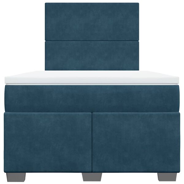 vidaXL Cama box spring con colch&oacute;n terciopelo azul 120x190 cm
