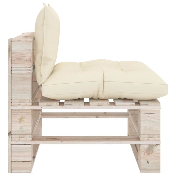 vidaXL Sof&aacute; central de jard&iacute;n de palets con cojines madera de pino