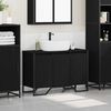 vidaXL Gabinete de Lavabo Otro con puerta Roble Negro 91 x 35 x 60 cm