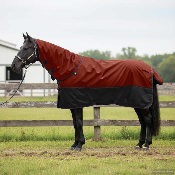 vidaXL Manta para Caballo Verde Oscuro y Negro 125 cm Poli&eacute;ster