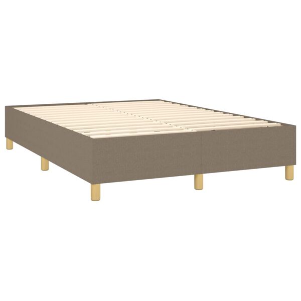 vidaXL Cama box spring con colch&oacute;n tela gris taupe 140x200 cm
