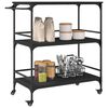 vidaXL Carrito de cocina madera de ingeniería negro 100,5x50x105 cm