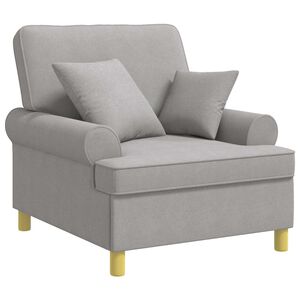 vidaXL Sill&oacute;n XL con cojines Gris Nube Tela