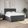 vidaXL Cama box spring con colch&oacute;n tela gris oscuro 180x200 cm