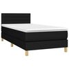 vidaXL Cama box spring con colch&oacute;n tela negro 90x190 cm