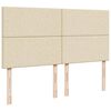 vidaXL Cama box spring con colch&oacute;n tela color crema 200x200 cm