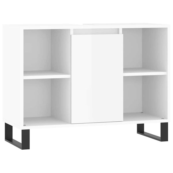 vidaXL Mueble de baño madera de ingeniería blanco brillo 80x33x60 cm