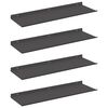 vidaXL Estante flotante 4 pcs Negro 60 x 18 x 2,5 cm Acero