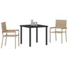 vidaXL Conjunto de Comedor de Jard&iacute;n 3 pcs Beige rat&aacute;n sint&eacute;tico