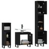 vidaXL Set de muebles de ba&ntilde;o 3 piezas madera contrachapada negro