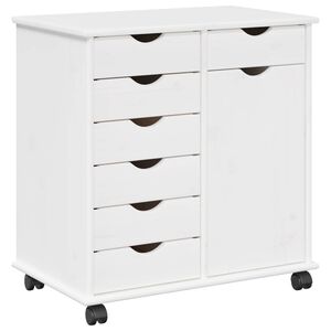 vidaXL Gabinete rodante 63,5 x 39 x 65,5 cm Madera de Pino Macizo