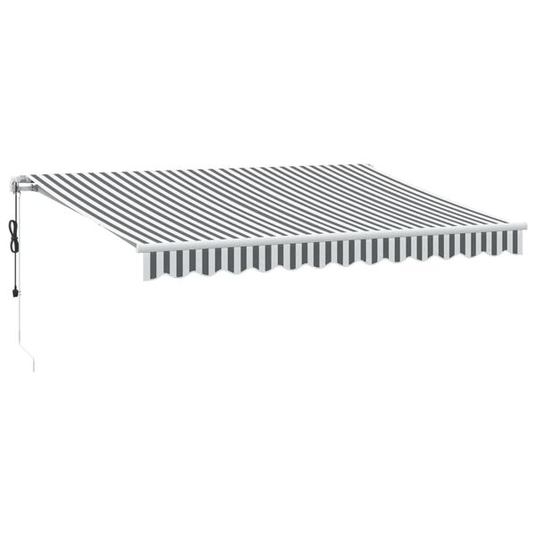 vidaXL Toldo retr&aacute;ctil autom&aacute;tico luz LED antracita blanco 350x250 cm