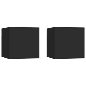 vidaXL Mesitas de noche 2 uds madera ingenier&iacute;a negro 30,5x30x30 cm