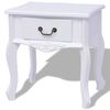 vidaXL Mesita de noche MDF blanca