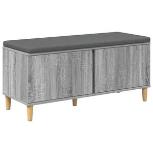 vidaXL Banco de entrada con coj&iacute;n Gris Sonoma 100 x 38 x 46 cm