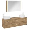 vidaXL Juego de muebles de ba&ntilde;o 4 uds. Roble artisan