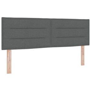 vidaXL Cabecero con cabecera Gris oscuro 160 cm Cuero sint&eacute;tico