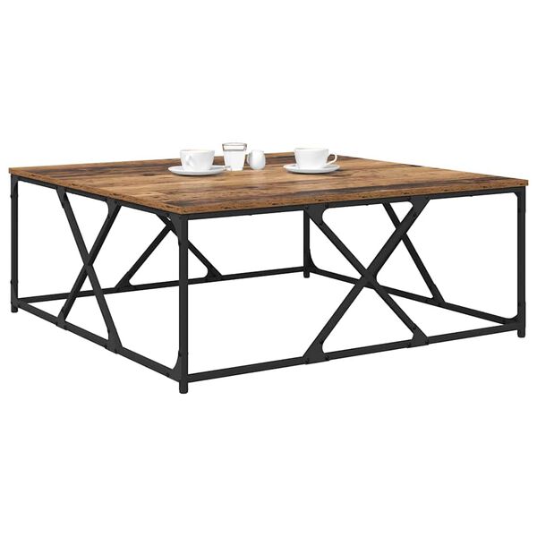 vidaXL Mesa de Caf&eacute; Madera envejecida 100 x 100 x 40 cm