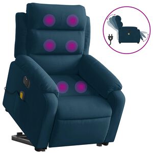 vidaXL Sill&oacute;n reclinable de masaje el&eacute;ctrico elevable terciopelo azul