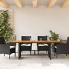 vidaXL Mesa de jardín superficie madera acacia ratán negro 190x80x75cm