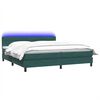 vidaXL Cama box spring con colch&oacute;n y LED terciopelo verde oscuro 180x220 cm