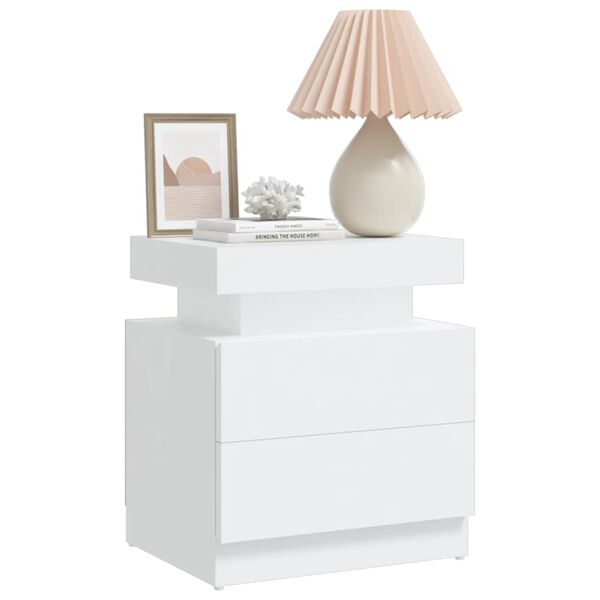 vidaXL Mesita de noche madera contrachapada blanco 45x35x52 cm