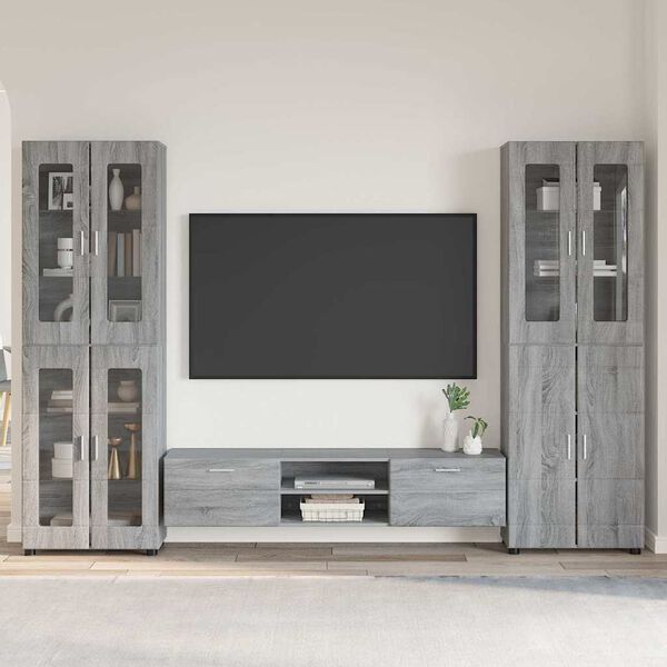 vidaXL Conjunto de mueble de TV con caj&oacute;n FLORIN Gris Sonoma