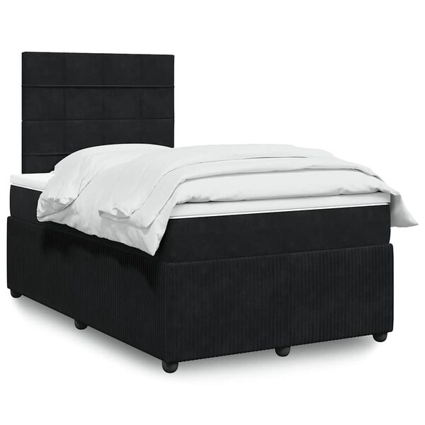 vidaXL Cama box spring con colch&oacute;n terciopelo negro 120x200 cm