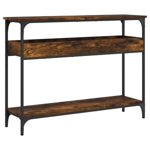 vidaXL Mesa consola estante madera ingenier&iacute;a roble humo 100x29x75 cm