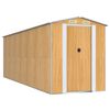 vidaXL Cobertizo jard&iacute;n acero galvanizado marr&oacute;n claro 192x606x223 cm