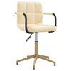 vidaXL Sillas de comedor giratorias 2 unidades terciopelo crema