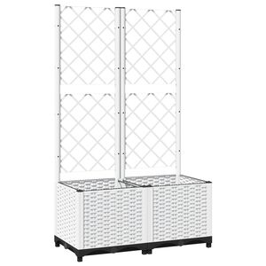 vidaXL Jardinera con enrejado PP blanco 80x40x136 cm