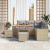 vidaXL Conjunto de sof&aacute; de jard&iacute;n con coj&iacute;n 8 pcs Beige y Gris Claro
