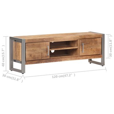 vidaXL Mueble para TV de madera maciza de mango rugosa 120x30x40 cm