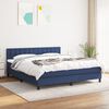 vidaXL Cama box spring con colch&oacute;n tela azul 160x200 cm