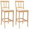 vidaXL Taburete de bar 2 uds. Natural y Beige