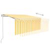 vidaXL Toldo retr&aacute;ctil autom&aacute;tico con persiana LED amarillo 3,5x2,5 m